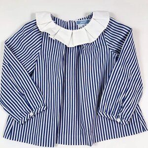 Jacadi blue striped blouse with collar